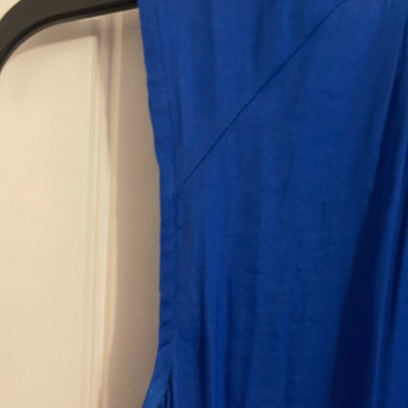 SLEEVELESS V-NECK SIMPLY VERA VERAWANG XS BLOUSE GORGEOUS BLUE GATHERING ACCENTS - Picture 9 of 13